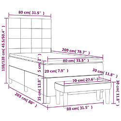 Maison Chic Lit adulte- Lit + matelas,Sommier à lattes de lit et matelas Bleu foncé 80x200 cm Velours -GKD32456 pas cher