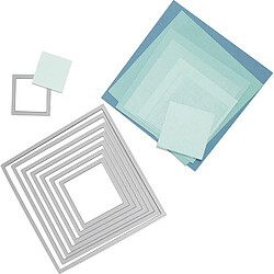 sizzix 18657565 Big Shot Squares Framelits Set de 8 Matrices de Découpe pour Machine Plastique Multicolore 16 x 1 x 25 cm