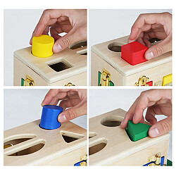 Montessori Colorful Lock Box Animal Matching Game En Bois Enfants Éducatifs pas cher