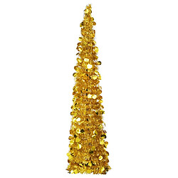 vidaXL Sapin de Noël artificiel escamotable doré 150 cm PET