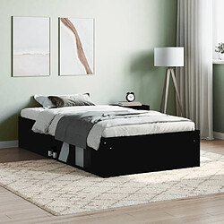 Maison Chic Lit adulte - Lit simple Cadre de lit,Structure du lit Contemporain noir 100x200 cm -MN25562