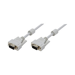 LogiLink Câble VGA pour moniteur, mâle - mâle, gris, 10 m ()