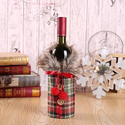 Wewoo Décorations de Noël Set de vin Bow Bottle Set Hôtel Restaurant Décoration Props Red Plaid