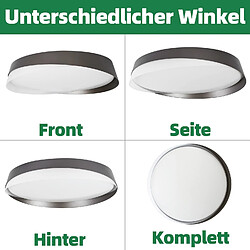 NETTLIFE Plafonnier LED 36W, 3000K-6000K, 41,5*41,5*7,5 cm Dimmable Noir avec Télécommande Chambre Rond Moderne pour Cuisine Couloir Salle à Manger pas cher