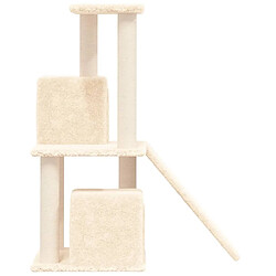 Helloshop26 Arbre à chat meuble tour grimper jouet grattage grattoir escalade plateforme avec griffoirs en sisal 82 cm crème 02_0022523