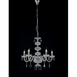 Fan Europe Chandelier sans abats jours Incanto 5 ampoules Verre,cristal Chrome