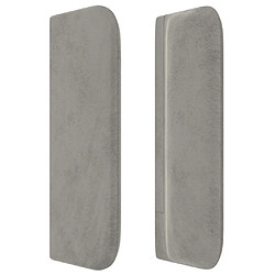 Avis vidaXL Tête de lit avec oreilles Gris clair 163x16x78/88 cm Velours