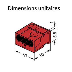 Lot de 5 bornes de raccordement S243 - Conducteurs souples et rigides - 0.6 à 0.8 mm² - 4 pôles - Wago pas cher