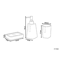 Avis Beliani Lot de 3 accessoires de salle de bains en céramique noire SONANA