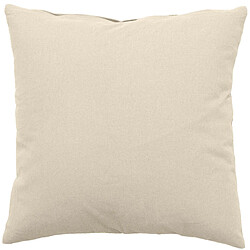 Toilinux Coussin uni effet Bachette déhoussable - 60 x 60 cm - Ecru