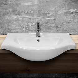 Avis ML DESIGN MODERN LIVING céramique lavabo blanc, brillant lavabo à poser 770x215x515mm