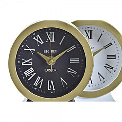 Avis Look & Feel Horloge de table DKD Home Decor Verre Noir Blanc Fer (12 x 6 x 13 cm) (2 Unités)