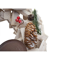 Avis Mendler Couronne de l'Avent ronde, décoration de Noël, bois, Ø 40cm, blanc / gris ~ avec des bougies, rouge