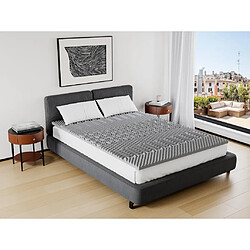 Vente-Unique Surmatelas 140 x 190 cm mémoire de forme 7 zones purifiant au charbon ép.5cm - NISIDA de NATUREA