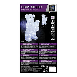 Maman + bébé ours lumineux 56 LED - Blanc froid