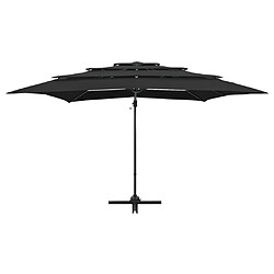 Avis Maison Chic Parasol Jardin | Parasol à 4 niveaux avec mat en aluminium Noir 250x250 cm - GKD88204