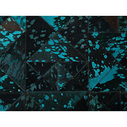 Acheter Beliani Tapis en cuir marron et turquoise 140 x 200 cm ATALAN