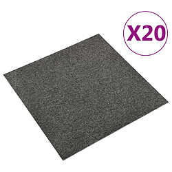 vidaXL Dalles de tapis de sol 20 pcs 5 m² 50x50 cm Anthracite