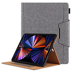 Etui en PU avec support et porte-cartes gris pour votre Apple iPad Pro 12.9 pouces (2021)/(2020)/(2018)