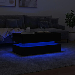 ComfortXL Table Basse Avec Lumières LED Noir 90x50x40 Cm pas cher