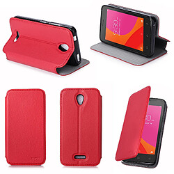 Xeptio Etui luxe Lenovo Vibe B rouge avec stand - Housse pochette