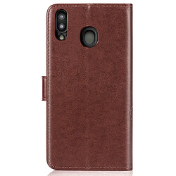 Avis Wewoo Housse Coque Étui en cuir à Motif fleurs pressées Lucky Clover pour Galaxy M20avec porte-cartes et & Portefeuille et dragonne Marron