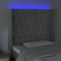 Acheter Maison Chic Tête de lit scandinave à LED,meuble de chambre Gris clair 103x16x118/128 cm Velours -MN19221