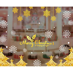 Avis 2PCS Électrostatique Décoration de Noël Sticker Golden Sapin de Noël Sticker Wall Sticker Shopping Shopping Mall Fenêtre Décoration