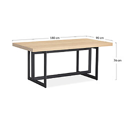 Acheter Bestmobilier Linnea - table à manger - bois et noir - 6 personnes