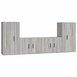 Maison Chic Ensemble de meubles TV 4 pcs pour salon - Sonoma gris Bois d'ingénierie -MN82483