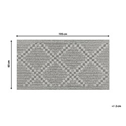 Beliani Tapis extérieur gris au motif à carreaux 60 x 105 cm JALNA