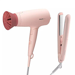 Kit de coiffure sèche-cheveux + lisseur rose poudré - BHP398/00 - PHILIPS 