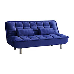 Avis Vente-Unique Canapé convertible clic-clac MISHAN en tissu - Bleu