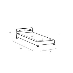 Avis Inside 75 Lit enfant ALBORG 90*200 cm style scandinave blanc rechampis décor chêne