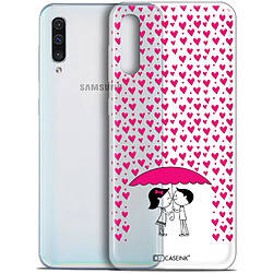 Caseink Coque Pour Samsung Galaxy A50 (6.4 ) [Gel HD Collection Love Saint Valentin Design Pluie d'Amour - Souple - Ultra Fin - Imprimé en France]