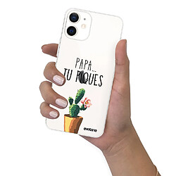 Coque iPhone 12 mini souple transparente Papa tu piques Motif Ecriture Tendance Evetane pas cher