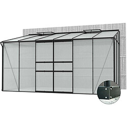 Vitavia Serre de jardin en polycarbonate 4 mm et aluminium noir avec embase Ida 201. x 386.50 x 220.80 cm.