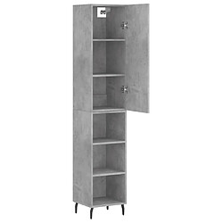 Avis vidaXL Buffet haut Gris béton 34,5x34x180 cm Bois d'ingénierie