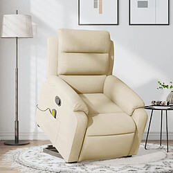 Maison Chic Fauteuil Relax pour salon, Fauteuil inclinable de massage Crème Tissu -GKD99936