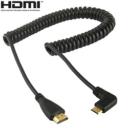 Wewoo Câble or Version 1.4, Mini HDMI mâle plaqué à spiralé HDMI, Support 3D / Ethernet, Longueur: 60cm peut être étendu 2m