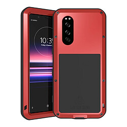 Coque en silicone + métal antichoc rouge pour votre Sony Xperia 5