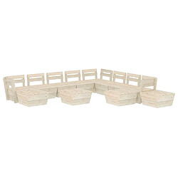 vidaXL Salon de jardin palette 12 pcs Bois d'épicéa imprégné