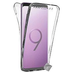 Htdmobiles Coque silicone gel fine 360 integrale pour Samsung Galaxy S9 Plus + film ecran - TRANSPARENT