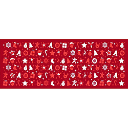 Alter Chemin de cuisine, 100% Made in Italy, Tapis antitache avec impression numérique, Chemin de table antidérapant et lavable, Modèle de Noël - Charmaine, 140x52 cm