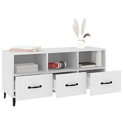 Acheter Maison Chic Meuble TV scandinave - Banc TV pour salon Blanc 102x35x50 cm Bois d'ingénierie -MN36369