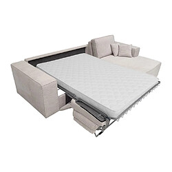 Acheter Vente-Unique Canapé angle droit convertible express velours côtelé beige - Couchage 140 cm - Matelas 14 cm AMELIA II