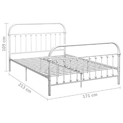 vidaXL Cadre de lit sans matelas et tête de lit blanc métal 160x200 cm pas cher