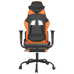 Avis vidaXL Chaise de jeu de massage et repose-pied Noir&Orange Similicuir