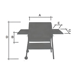 Acheter Visiodirect Barbecue courbé roues en Zinc coloris Gris - 67 x 28 x 50 x 100,6 x 30 cm