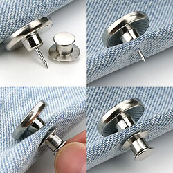 Acheter 12x 17mm Jeans Boutons Réparation Goujons Pour Jean Pantalon Remplacer Noir Brillant